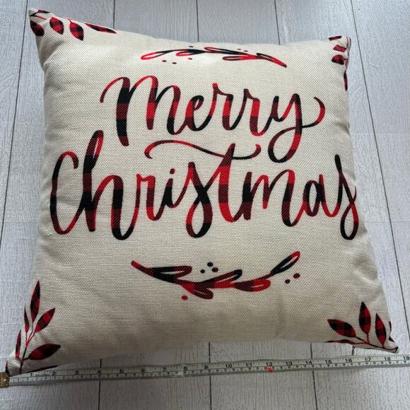 Merry Christmas Buffalo Check Pillow - Picture 3 of 4